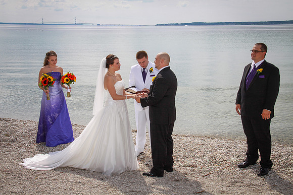 British Landing Beach Wedding mackinac Island